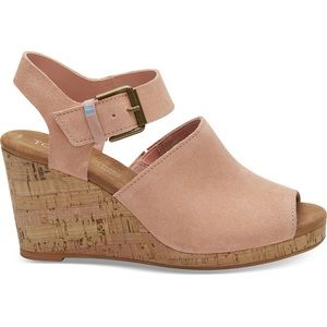Toms Coral Tropaz Suede Wedge 8.5